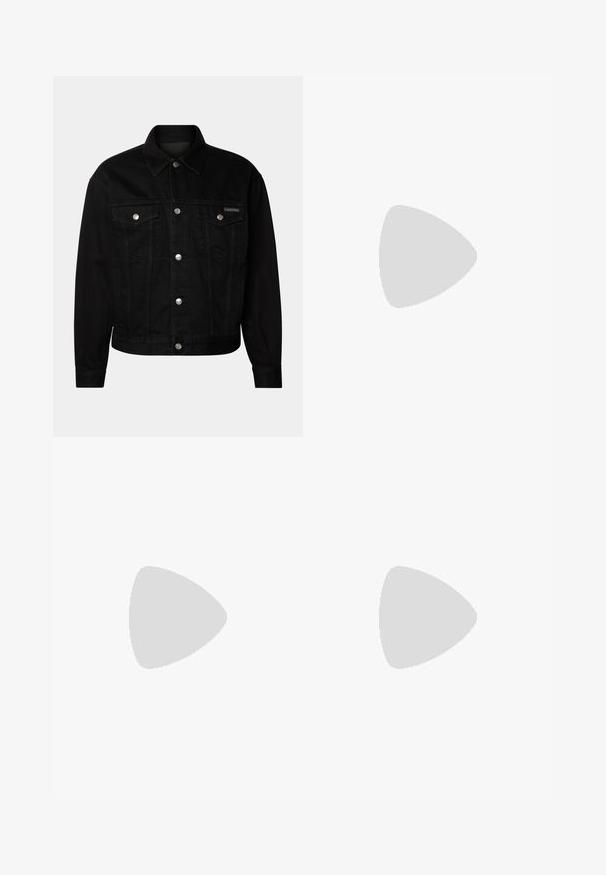Calvin Klein Jeans TRUCKER - Denim jacket - classic black; Calvin Klein Jeans TANK - Top - black; Calvin Klein Jeans STANDARD STRAIGHT - Straight leg jeans - denim black; Camper DEAN - Lace-ups - black