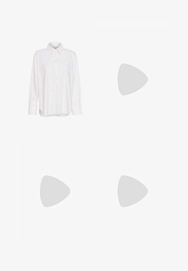 Valge nööbiga särk krae ja pikkade varrukatega, veidi lõdva istuvusega ja õlavarre aktsentidega. Valmistatud kergest tekstureeritud materjalist.; Must turtlenecki, millel on lühike disain ja mis on valmistatud kohevast kangast. Omab laiu varrukaid ja ribakujundust krael.; Must mustrakk mustrihmati lillede mustriga, kokku tõmmatud voldid ja sile sööt. Tagaküljel on peidetud lukk.; Mustast nahkassä asuvad põlvini saapad, millel on terav varvas, sujuv disain ja kitsas 3-tolline konts. Tagaküljel on kuldne aksessuaar.