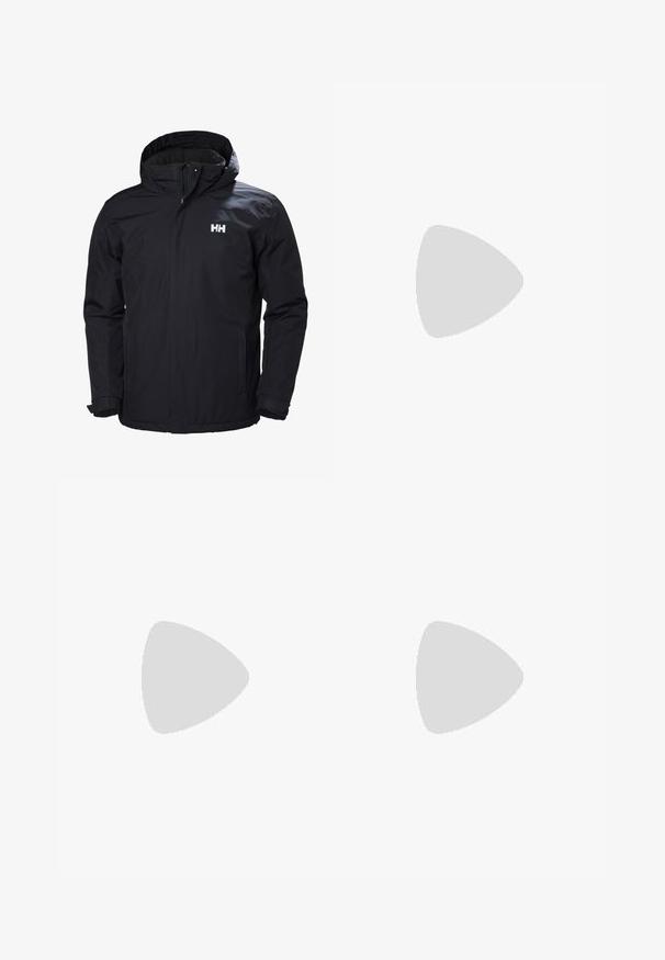 Chaqueta impermeable negra con capucha, cremallera frontal y dos bolsillos laterales. Presenta un logo en el lado izquierdo del pecho y puños elásticos.; Tres camisetas sin mangas de algodón de color blanco con canalé. Cuentan con cuello redondo y pequeñas etiquetas negras cerca del dobladillo. Disponibles en múltiples tamaños.; Vaqueros de mezclilla azul con corte recto, diseño de cinco bolsillos, cierre de botón metálico y costuras visibles a lo largo de las costuras y el dobladillo.; Zapatilla blanca con acentos verdes, parte superior de cuero, puntera perforada, cierre de cordones y suela de goma texturizada. Presenta un destacado logo "N".