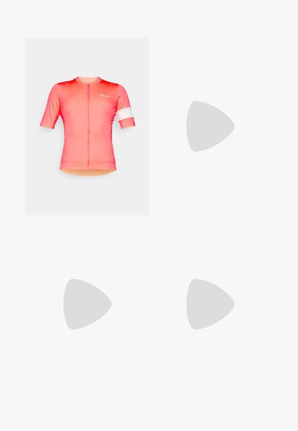 Maillot de cyclisme à manches courtes en dégradé rose avec une fermeture éclair frontale, présentant une bande blanche sur la manche gauche et un détail de logo subtil.; Débardeur sans manches en beige clair, présentant un motif en maille texturée, un col rond et une petite étiquette blanche au dos au centre.; Shorts de sport légers déclinés dans un dégradé de bleu et de couleurs pastel. Dotés d'une taille élastique et de détails en motif texturé.; Baskets de sport blanches avec un dessus texturé, un col rembourré et un système de laçage. Elles disposent d'une semelle incurvée et d'un logo discret sur le côté.