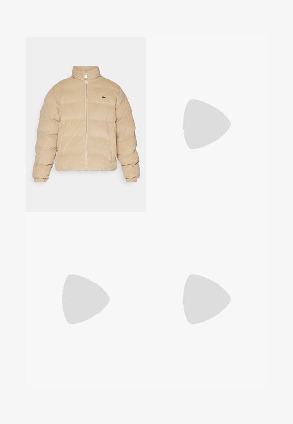 Beige korduroýová péřovka s vysokým límcem, zapínáním na zip a žebrovanými manžetami. Obsahuje prošívaný vzor a malé vyšívané logo.; Modrá a krémová kostičkovaná síťovaná tričko s krátkým rukávem, výstřihem do V a vyšitým nápisem "Les Deux" na přední straně psaným kurzívou.; Svetlé béžové volné kalhoty s třemi kapsami, poutky na opasek a rovnými nohavicemi. Vyrobeno z měkké směsi bavlny.; BOSS BALTIMORE - Tenisky - open blue