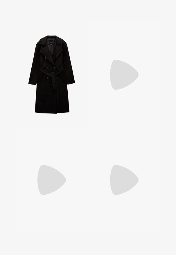 PULL&BEAR BASIC  - Trench - black; T-shirt bianco semplice realizzato in cotone, con scollatura rotonda, maniche corte e vestibilità morbida. Texture liscia senza motivi o accenti.; Moves KIA - Gonna a pieghe - mineral red; Stivale sopra il ginocchio in pelle verniciata rossa con punta affusolata e tacco a blocco audace. Presenta una finitura lucida e dettagli delle cuciture lungo il gambale.; Borsa hobo in pelle nera con una forma morbida e curvata. Presenta un ampio manico superiore e pieghe alla base per una texture morbida.