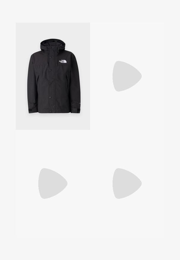 The North Face REIGN ON JACKET - Impermeable - black; Camiseta de algodón blanca con un gráfico de logo central en negro y gris. Cuello redondo clásico y mangas cortas con un corte relajado.; The North Face Pantalones deportivos - black; Salomon Sportstyle SPEEDCROSS 3 EXPANSE UNISEX - Zapatillas - vanilla ice/almond milk/cement