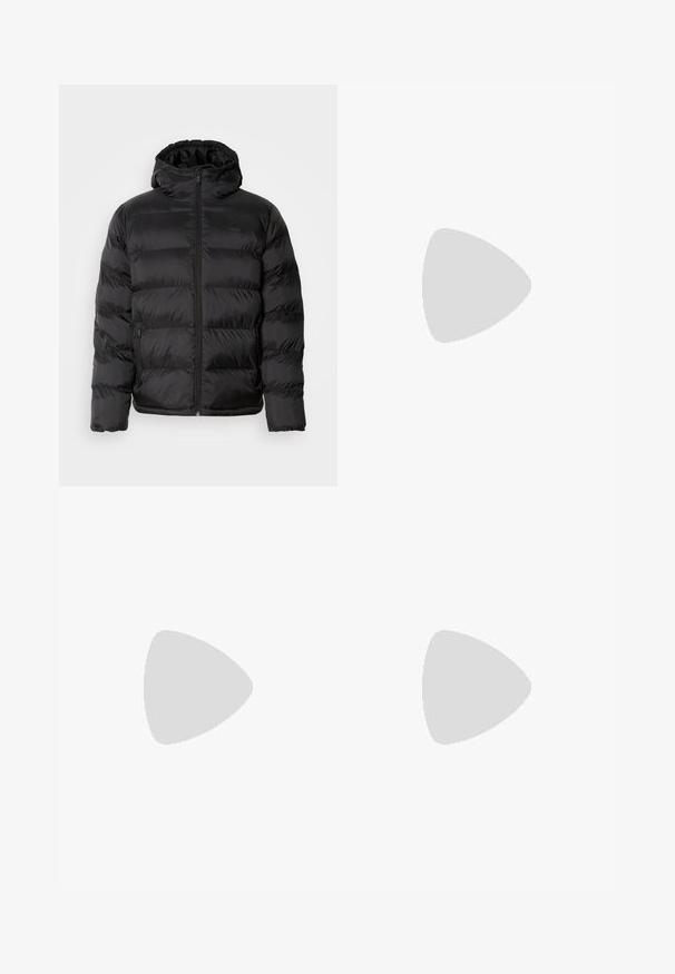 Calvin Klein Ziemas jaka - black; Īsām piedurkņu krekls ar viļņveida rakstu tirkīza, pelēkā, bežā un zelta toņos. Izgatavots no viegla auduma ar pogājamu priekšu.; Melnas bikses ar gludu tekstūru, diviem priekšējiem kabatām, taisnas griezuma un ar vienu pogu vidukļa daļā.; Zemāko vīriešu sporta apavu modelis melnā ādas un zamša apdarē ar bordo krāsas papēža cilpu un baltu gumijas zoli, skatoties no ārējās puses.
