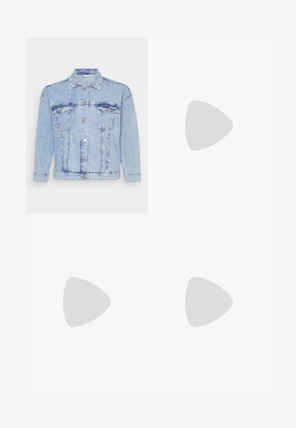 Chaqueta de denim azul claro con cierre de botones en la parte delantera, dos bolsillos en el pecho y un collar clásico. Presenta una textura desgastada y botones metálicos.; Top gris sin mangas con escote cuadrado. Hecho de una tela suave, presenta una silueta ceñida y tirantes anchos.; Shorts de mezclilla negra con un corte regular, cinco bolsillos, pasadores para cinturón y cierre de botón. Textura suave con un ligero desvanecimiento.; Mocasines de plataforma negros con punta redondeada, parte superior de cuero suave, hebilla ajustable y suela de goma texturizada con estrías horizontales.; Pendientes de aro de plata con un acabado liso y pulido. Forma redonda y cierre de click seguro. Diseño ligero adecuado para el uso diario.