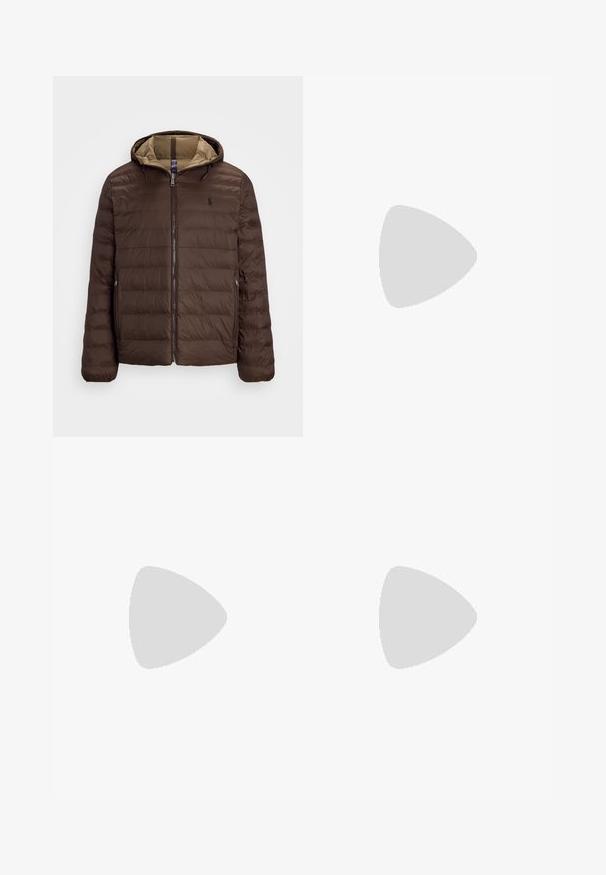 Polo Ralph Lauren THE COLDEN REVERSIBLE JACKET - Talvitakki - nutmeg brown/dark taupe; Polo Ralph Lauren COTTON QUARTER ZIP SWEATER - Neule - blue orbit; Polo Ralph Lauren HERITAGE STRAIGHT JEAN - Relaxed fit -farkut - beaven meadow; Filling Pieces MONDO - Matalavartiset tennarit - grey