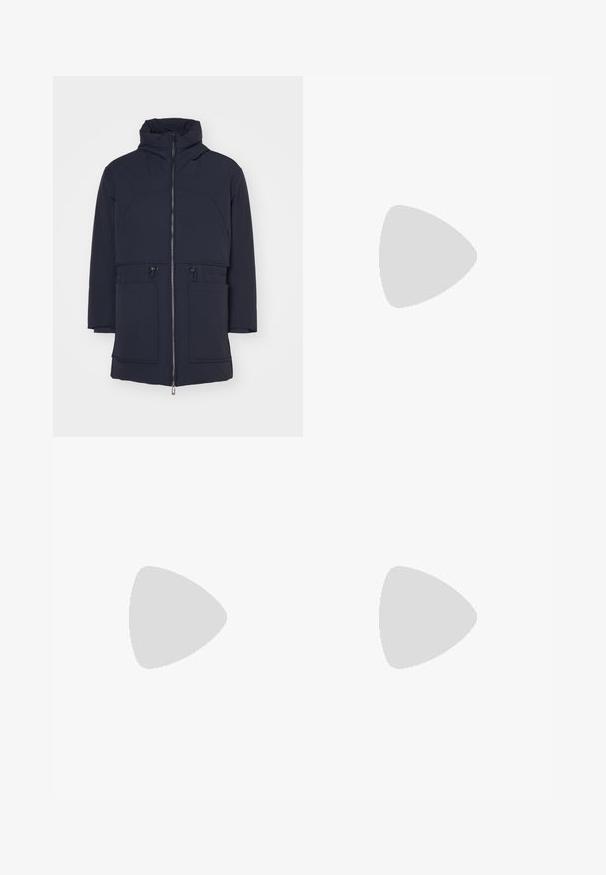 Emporio Armani GIACCA PIUMINO - Daunenjacke - blu navy; Filling Pieces UNISEX - T-Shirt basic - black; ASPESI PANTALONE  - Stoffhose - navy; Filling Pieces MONDO GAME  - Sneaker low - black