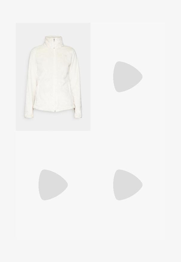 The North Face OSITO JACKET - Flisinė striukė - white dune; Ilga rankovė, kreminės spalvos trumpa viršutinė dalis su V formos iškirpte ir susiraukšlėtu šoniniu akcentu, pagaminta iš tamprios medžiagos, kad tiktų figūrai.; Žalios juostos legging'ės su aukštu liemeniu ir logotipo detale. Lygus paviršius ir prigludusi forma, tinkami aktyviam laisvalaikiui.; Baliniai sportiniai bateliai su tinklinio viršumi, turintys paminkštintą apykaklę, tekstūruotą padas ir "Fresh Foam" prekės ženklo logotipą ant vidurio pado.