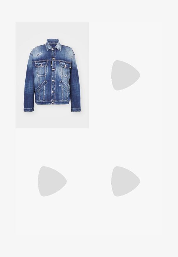 Farkkutakki eri sinisävyissä, rakenteellinen muoto, kulutustiedot, nappisuljenta, neljä taskua ja klassinen kaulus.; Valkoinen puuvillainen hihaton toppi, jossa on pyöreä pääntie. Topissa on sileä pinta ja se on muotoiltu istuvaksi, suunniteltu rentoon käyttöön.; DSQUARED2 ICON EROS - Relaxed fit -farkut - navy blue; ALDO PILLOWWALK+FLEX INSIDE ZIP AMUR - Klassiset nilkkurit - open black