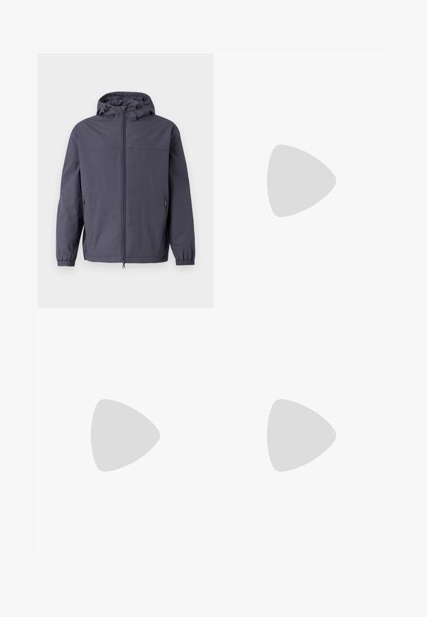 EA7 Emporio Armani JACKET - Lett jakke - periscope; Emporio Armani Sweatshirt - snow white; EA7 Emporio Armani Joggebukse - white; Hvite sneakers med teksturert lærfinish, avrundet tå og svart hælkant. Gummisåle med små mønster og sydd detalj.