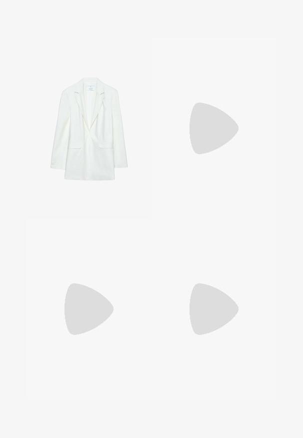 Stradivarius REGULAR - Krátký kabát - white; Vero Moda VMESRA TUBE BUBBLE HEM  - Top - bright white; Bershka PLUSH BARREL - Teplákové kalhoty - beige; Even&Odd Páskové sandály  - pink