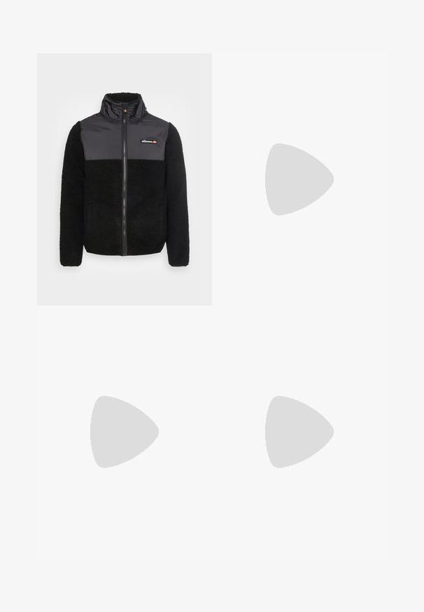 Melnā vilnas jaka ar spīdīgu melnu neilona augšdaļu, pilnu rāvējslēdzēju, augstu apkakli un logo uz krūtīm. Mīksta tekstūra ar kontrastējošu apdari.; Balta kokvilnas T-krekls ar īsām piedurknēm, kas rotāts ar tumši zilā krāsā izšūtu logo uz kreisās krūtis un dzīvīgu krāsu akcentu virs logo.; Melnas bikses no kokvilnas maisījuma, ar elastīgu jostu, divām sānu kabatām un piegrieztām pēdām, kas nodrošina sašaurinātu piegriezumu.; Melnas un zaļas kedas ar rakstainu sieta augšdaļu, baltu swoosh logo, mīkstu apkakli un redzamu gaisa amortizācijas elementu zolē.