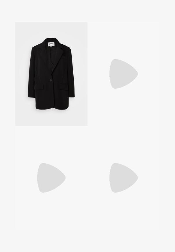 ONLY ONLLANA - Short coat - black; White ribbed tank top featuring a round neckline, sleeveless design, and a cropped length. Label reads "JJXX." Smooth fabric texture.; JDY JDYLOUISVILLE CATIA WIDE PANT - Trousers - black; New Balance WS327 - Trainers - black