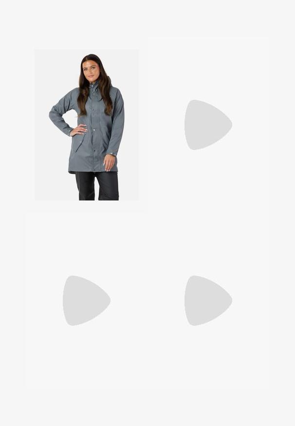 Swedemount VÄDERÖARNA - Waterproof jacket - grey; Pink leopard print t-shirt with short sleeves, featuring a rounded neckline and contrasting pink cuffs, made from soft, stretchy material.; Olive green cargo pants with a relaxed fit, elastic waistband, drawstring, two side pockets, and two large cargo pockets. Light distressing.; White Moon Boot with faux fur upper, lace-up front, and rubber sole. Textured finish and embossed logo on side. Chunky, padded design.; Pink transparent sunglasses with angular, cat-eye shape, dark tinted lenses, and embossed text on the temple reading "THE SUNGLASSES."