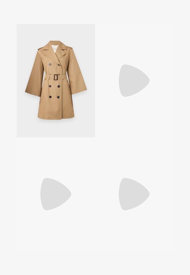 WEEKEND MaxMara ELODIA - Trenchcoat - beige; WEEKEND MaxMara SKIPPER - Hemdbluse - white; WEEKEND MaxMara BLEU - Maxirock - sand; Proenza Schouler LUG SOLE CHELSEA BOOTS - Plateaustiefelette - black