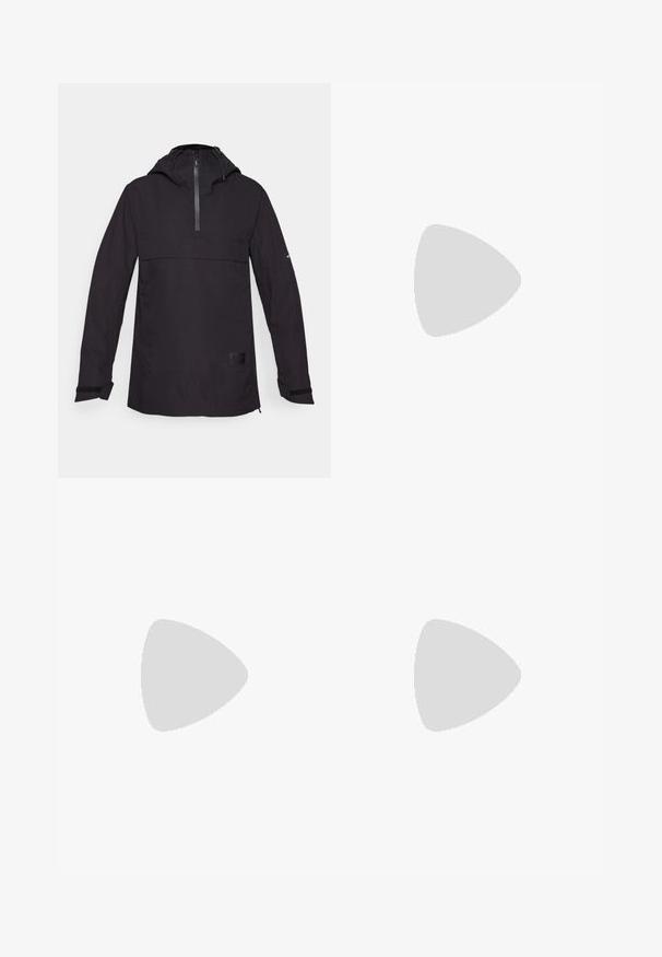 Črna lahka jakna z žepom na pol zadrgo, kapuco in elastičnimi manšetami. Ima sprednji žep in teksturirano tkanino. Minimalističen dizajn.; Majica z dolgimi rokavi temno siva z grafiko rdečih dreves in gora; logotip "COLUMBIA" v krepki beli barvi. Mehka tkanina, standarden krojen ovratnik.; Črne športne hlače s slim fit krojem, elastičnim pasom in stransko žepom z zadrgo. Gladek, raztegljiv material z minimalnimi šivi.; Lahka športna obutev Columbia v beli mreži z teksturiranim sivim podplatom in gumijastim oprijemom. Ima podloženi ovratnik in vezalni dizajn.