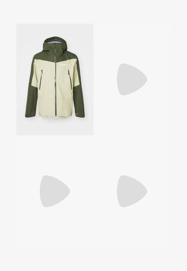 Norrøna FALKETIND GORE TEX JACKET - Veste Hardshell - sage green; T-shirt à manches courtes teal en coton doux, arborant un logo blanc imprimé sur le côté gauche de la poitrine et un col rond classique.; Pantalon de sport noir en tissu léger, avec une taille à cordon, des poches latérales et des chevilles resserrées.; Columbia NEWTON ALPINE PT - Chaussures de marche - kettle/tangy orange