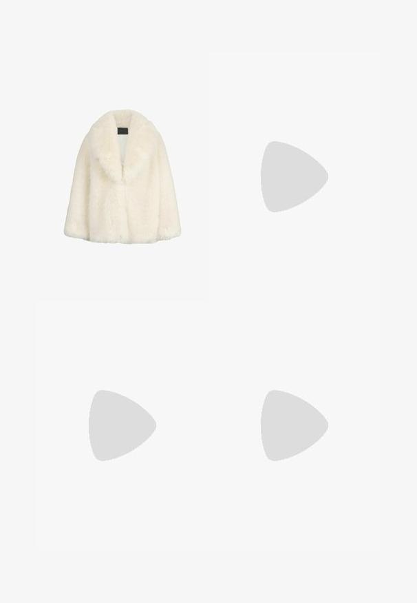 LIU JO Talvemantel - beige; Valge puuvillasest t-särgist lühikeste varrukatega ja ümarate kaelustega. Rinnal on must Adidas'i logo ning kontrastne must sisekaelus.; Kreemivärvi lõdvalt istuvad dressipüksid, mis on varustatud tumeda pruuniga külgtriipudega ja vasakul reiel tikitud logoga.; Adidas Gazelle tennis, mille kreemjas nubukist ülemine osa, sinised nahkdetailid, kolm sinist triipu, beež vaheosa ja pruun kummipohjaga.