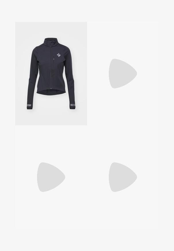 Sweet Protection CROSSFIRE JACKET - Soft shell jacket - black; Black athletic tank top made from moisture-wicking material. Features a round neckline, slim fit, and white Nike logo on the chest.; Black leggings made of smooth, stretchy fabric. High waist with no visible patterns or accents. Fit closely from waist to ankles.; Black Nike sneakers with a textured knit upper, featuring a grey swoosh logo, paired with dark ribbed socks. Flat rubber sole.