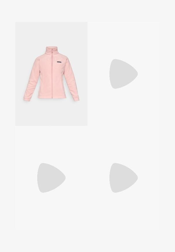 Rožinė flisinė striukė su aukštu apykakle, pilnu užtrauktuku ir mažu logotipu ant krūtinės. Lygi tekstūra ir pritaikytas fasonas.; Balta medvilnės marškinėliai su klasikiniais apykakle, trumpomis rankovėmis ir prigludusia forma. Nėra matomų raštų ar akcentų.; Pilkos sportinės kelnės su elastine juostele, su raišteliu ir mažu baltu Nike logotipu kairėje šlaunies pusėje. Minkšta medžiaga, laisvas pritaikymas.; Baldosiai odiniai sportiniai batučiai su pilkų akcentų, perforuota nosimi, plokščiomis raišteliais, paminkštintu apykakle ir tekstūruotu guminiu padu.