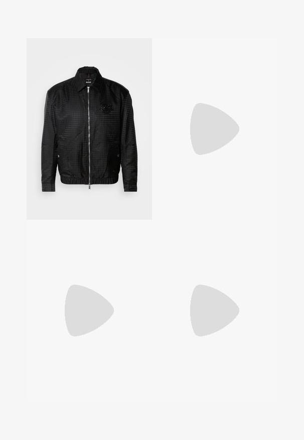 Veste à carreaux noirs en tissu lisse, dotée d'une fermeture éclair à l'avant, d'un col, d'un ourlet élastique et d'un logo en relief sur la poitrine.; Polo shirt blanc en coton, avec un col classique, une patte de boutonnage à trois boutons et une poche sur la poitrine à gauche ; petit logo en bas.; Pantalon en coton beige avec une coupe droite, présentant une fermeture à bouton et des plis sur le devant pour plus de détails.; GANT BAYLLE - Baskets basses - sand
