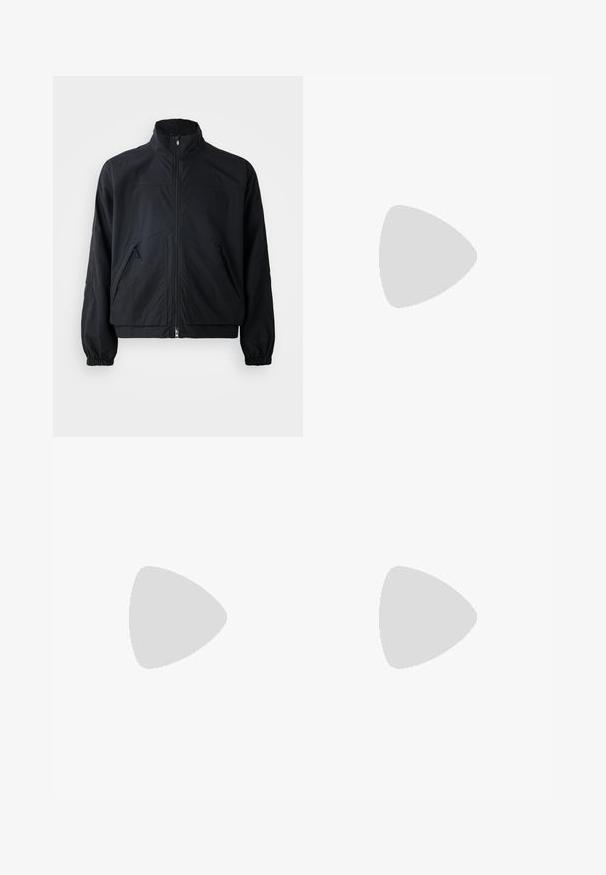 The North Face CORDURA JACKET - Windbreaker - black; Black cotton t-shirt with short sleeves, crew neck, and a small white logo on the left chest. Simple design, smooth texture, and relaxed fit.; The North Face MOUNTAIN ATHLETICS WIND PANT - Outdoor trousers - black; The North Face GLENCLYFFE URBAN - Casual lace-ups - black