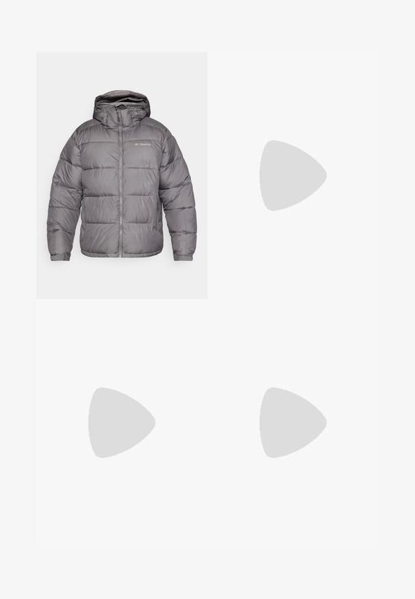 Pilkos spalvos pūkinė striukė su gaubtu, su priekiniais užtrauktukais ir šoninėmis kišenėmis. Audinys lygus, su siuvinėtu raštu ir minkšta pamušalu.; Kremo spalvos vilnos megztinis su pusiau užtrauktuku, stačiu apykakle ir geometriniais raštais šviesesnėje spalvoje; ant krūtinės yra logotipo užtaisas.; Juodos vandeniui atsparios kelnės su lygiu paviršiumi, su GORE-TEX logotipu priekyje ir sustiprintomis apačiomis dėl ilgaamžiškumo.; The North Face VERTO ALPINE GORE TEX - Turistiniai batai - asphalt grey/tnf black