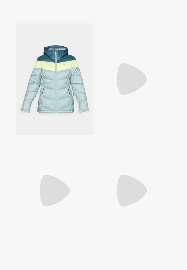 Cabeça leve e isolada em teal, verde limão e azul claro. Apresenta capuz, fecho frontal e dois bolsos laterais com fecho, com detalhes em costura.; Camisa de mangas longas cinza escuro com um gráfico de árvores vermelhas e montanhas; logótipo "COLUMBIA" em texto branco em negrito. Tecido suave, cuello redondo padrão.; Calças azul-marinho feitas de tecido liso, com fecho frontal em botão, design slim-fit e detalhes pregueados nos joelhos.; Columbia PEAKFREAK - Sapatos de caminhada - black