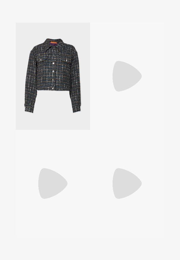 BOSS JANDRA - Allvädersjacka - black; Vit kortärmad T-shirt, korta vida ärmar, mjukt bomullsmaterial, rund halsringning med subtila orange detaljer, minimal design, inga mönster eller grafik.; Svarta skräddarsydda byxor med rak benform, med en slät yta och skarpa veck fram. Ingen synlig hårdvara.; Svart spetsig slingback-sko med låg klack, som har ett slätt lädermaterial och utskärningsdesign på sidan för andningsförmåga.