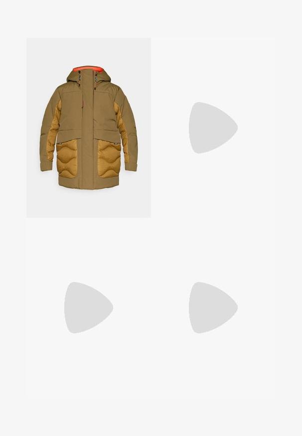 Veste matelassée avec le haut en kaki, les parties inférieures marron matelassées, deux grandes poches avant et une capuche ajustable doublée en orange.; Chemise blanche à manches longues en tissu texturé avec une poche plaquée beige dotée d'un cordon de serrage et d'un logo.; Pantalons de sport noirs à coupe ajustée, avec une taille élastique et une poche latérale zippée. Tissu lisse et extensible avec des coutures minimales.; Columbia PEAKFREAK - Chaussures de marche - black