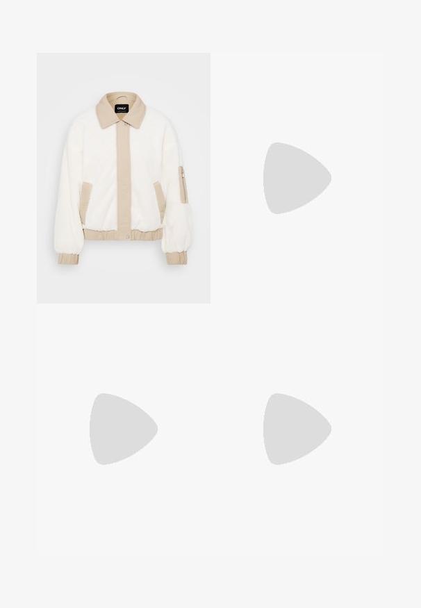 Veste en fausse fourrure ivoire avec un col et un panneau avant beige. Comprend des poignets élastiques, des poches latérales et une poche pour le bras zippée pour le rangement.; Even&Odd Petite 2 PACK - Débardeur - light grey/black; Jupe crayon noire, mi-longue, en tissu lisse. Dotée d'une fente à l'arrière et de poches latérales, elle arbore un design simple et une couleur neutre.; Mocassins en cuir verni noir avec une semelle épaisse noire et des détails en métal doré. Texture lisse et design à bout arrondi.