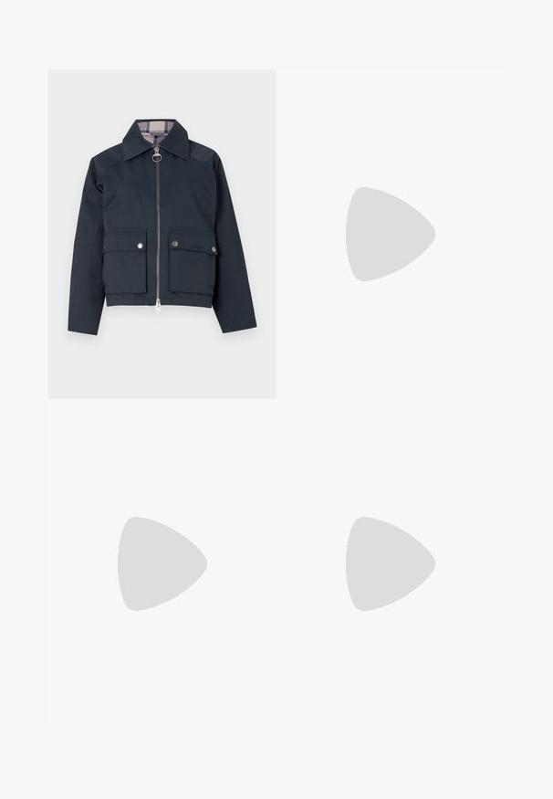 Barbour TILDA CASUAL - Light jacket - dark navy/modern; Samsøe Samsøe MARIKA SHIRT - Button-down blouse - white; Calvin Klein Jeans SOFT PANT - Trousers - brilliant white; Calvin Klein High heeled sandals - black