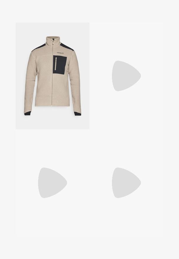 Norrøna TROLLVEGGEN JACKET - Jakna od flisa - winter twig; Crna kratkotrajna majica za performanse s kratkim rukavima, napravljena od prozračnog materijala, s okruglim izrezom i malim bijelim logotipom "SALOMON" na prsima.; Mornarske cargo hlače izrađene od izdržljivog materijala, s gumbom za zatvaranje, pet džepova i suženim nogavicama s laganom teksturom.; Crne sportske cipele s teksturiranim gornjim dijelom, crvenim vezicama i logom. Debeli đon s uzorkom za prianjanje. Minimalistički dizajn, bočni prikaz.