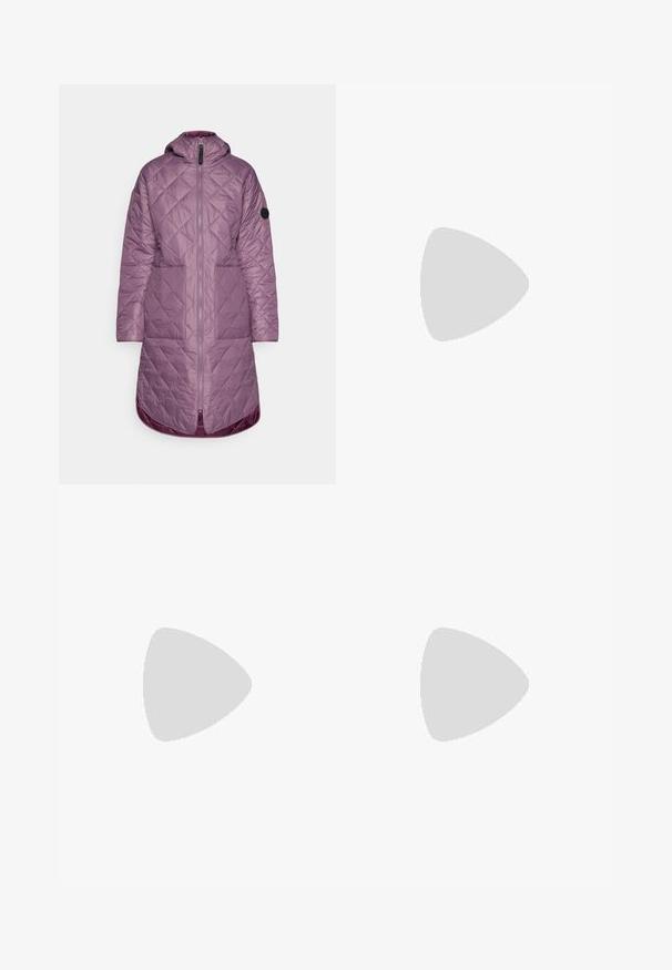 Icepeak AALEA - Žieminis paltas - violet; Columbia GRANITE POINT™ - Ilgarankovis viršutinės dalies drabužis - iron; Kreminės spalvos krovinių kelnės su nuimamu bruožu, pagamintos iš lengvos medžiagos. Su šoniniais kišenėmis ir prigludusia forma. Lygi tekstūra.; Lengvas Columbia sportinis batelis balto tinklinio audinio su tekstūruota pilka padanga ir guma sukibimui. Yra paminkštinta apykaklė ir raištelių dizainas.