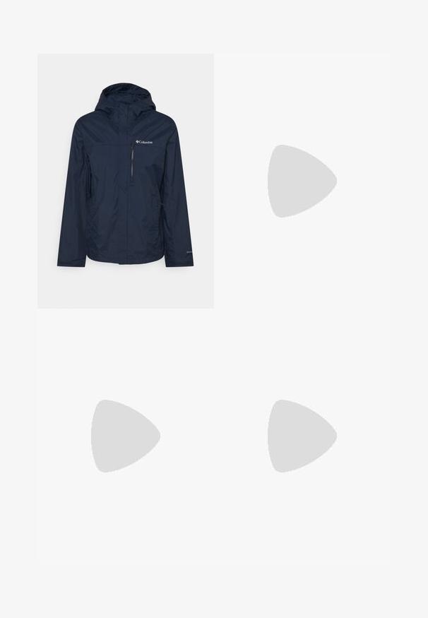 Columbia POURING ADVENTURE JACKET - Hardshell-jope - collegiate navy; Must mustaöödiga must T-särk, mis on valmistatud kerge riidekanga. Esiküljel on vasakul rinnal väike valge logo ning õlgadel on peened aktsendid.; The North Face HORIZON PANT - Õuepüksid - black; Hallid ja mustad matkajooksujalatsid, millel on tekstuuriga pealmine osa, nähtav seotud süsteem ja karm tall. Omab oranže aktsente ja brändimist.