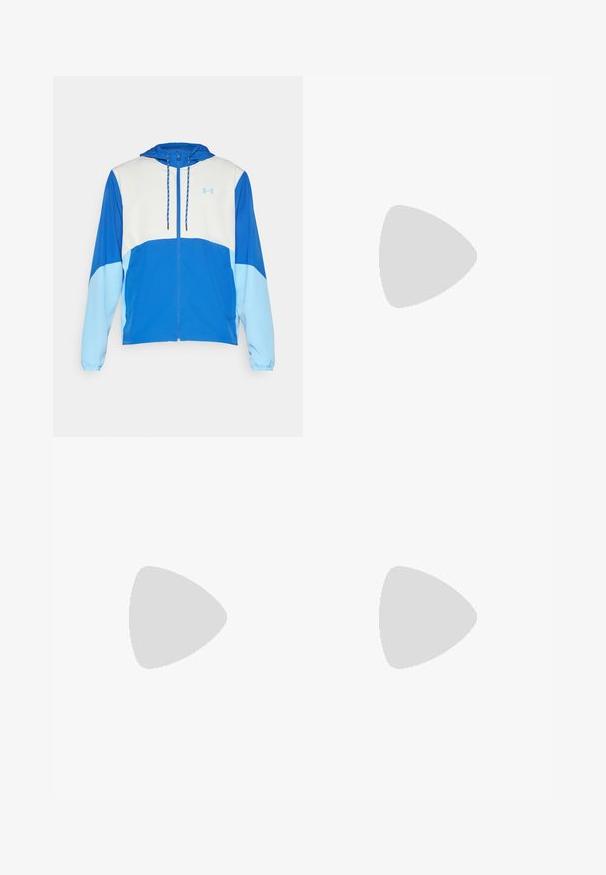 Under Armour LEGACY  - Tuulejope - tech blue/horizon blue; Valge lühikeste varrukate ja sportliku lõikega särk, millel on sile kangas. Omab ümarat kaelust ja halli logo vasakul rinnal, ning külgsuured lõhik kui lõhateel.; Halljinad hallid spordilühikesed püksid, millel on sile ja kerge kangas ning elastne vöökoht. Tootel on sisemised kompressioonishortsid ja küljetaskud.; Valge spordijalats, millel on tekstuuriga kudumipealne, kinnitatav nööri sulgemine, pehmendusega tald ning silmapaistev brändingu detail külje peal.
