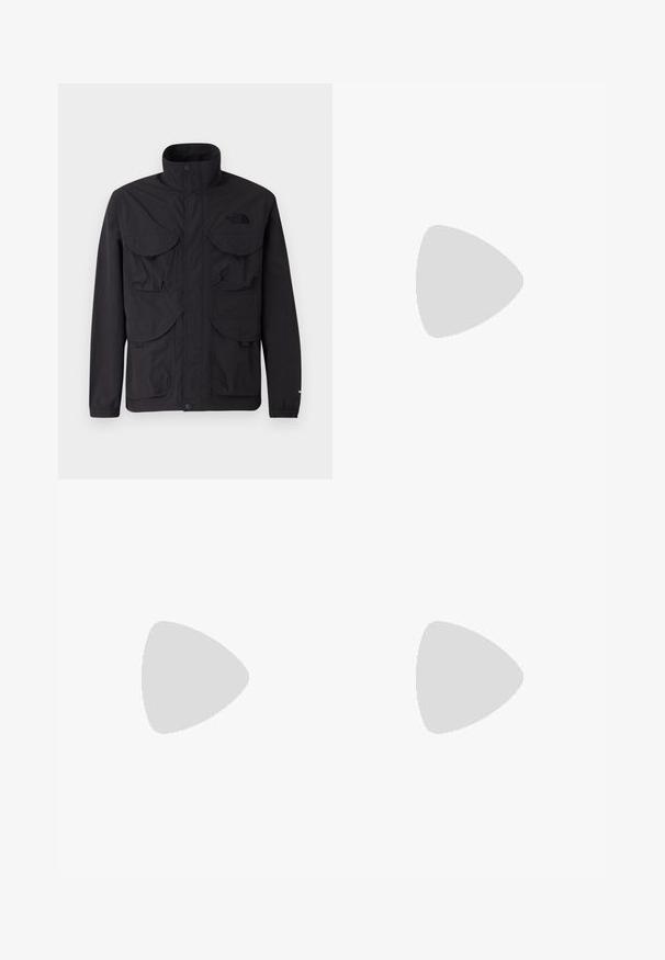 The North Face CONVERTIBLE - Jachetă subțire - black; Tricou negru din bumbac, cu mâneci scurte, guler rotund și un mic logo alb pe pieptul stâng. Design simplu, textură netedă și croială lejeră.; The North Face MOUNTAIN ATHLETICS WIND PANT - Pantaloni outdoor - black; The North Face GLENCLYFFE URBAN - Pantofi casual cu șiret - black