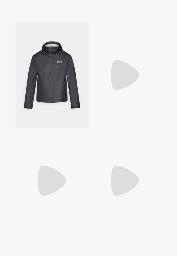 Helly Hansen LOKE JACKET  - Hardshell jacket - black; White long-sleeve T-shirt made of cotton with a crew neck. Features a small black logo on the chest. Smooth texture, regular fit.; The North Face MOUNTAIN ATHLETICS WIND PANT - Outdoor trousers - black; HOKA SKYLINE-FLOAT X - Hiking shoes - black/black