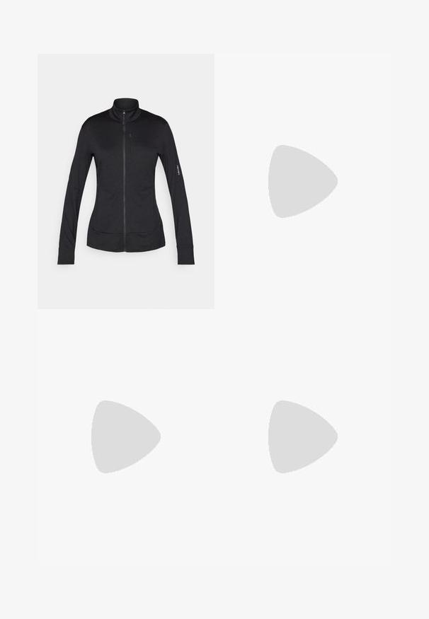 Crna zip-jakna s visokim ovratnikom, dugim rukavima i bočnim džepovima. Glatka tekstura s detaljem brenda na lijevom rukavu.; The North Face SHADOW LONG SLEEVE - Top dugih rukava - white dune; Crne atletske hlače Slim fit kroja, s elastičnom sredinom i bočnim džepom sa zatvaračem. Glatka, rastezljiva tkanina s minimalnim šavovima.; Lagani atletski cipele Columbia izrađene od bijele mrežaste tkanine s teksturiranom sivom potplatom i gumom za bolje prianjanje. Imaju podstavljeni ovratnik i dizajn s vezicama.