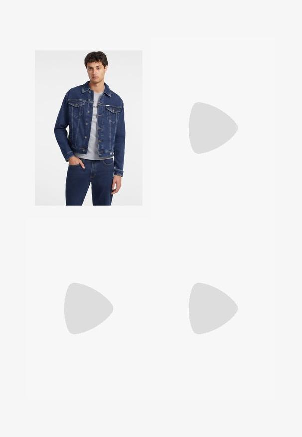 Guess Jeans TRUCKER - Giacca di jeans - blau; Polo Ralph Lauren SHORT SLEEVE POLO SHIRT - Polo - white; Polo Ralph Lauren COTTON LINEN PREPSTER EASY PANT - Chino - coastal beige; Guess ELBA - Sneakers basse - white/black