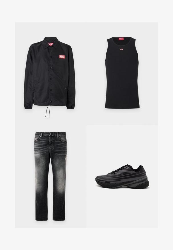 Must must, misasest kergest ja siledast materjalist, nupuvälinge, elastsete mansettide, küljetaskute ning punase Diesel logo plaastriga.; Must have mustrisestee shirt mustrisestee mustrisestee mustrisestee mustrisestee mustrisestee mustrisestee mustrisestee mustrisestee mustrisestee mustrisestee mustrisestee mustrisestee mustrisestee mustrisestee mustrisestee mustrisestee mustrisestee mustrisestee mustrisestee mustrisestee mustrisestee mustrisestee mustrisestee mustrisestee mustrisestee mustrisestee mustrisestee mustrisestee mustrisestee mustrisestee mustrisestee mustrisestee mustrisestee mustrisestee mustrisestee mustrisestee mustrisestee mustrisestee mustrisestee; Mustad mustast denimist valmistatud teksad, millel on kulunud viimistlus ja kulumine, tavaline viie tasku disain ning tõmblukuga sulgemine.; Mustad musta jooksujalats, mille tekstureeritud ülemine osa on hallide triipudega. Paks tallaga mugavuse tagamiseks, ümar varvas ja tasased paelad kindla istuvuse saavutamiseks.