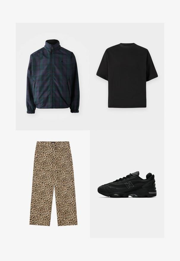 Carhartt WIP REVERSIBLE PLANER JACKET - Jas - force blue/black; Zwarte T-shirt met korte mouwen in een losse pasvorm, gemaakt van zachte katoen, met een ronde halslijn en een minimalistisch ontwerp.; YOURTURN UNISEX - Relaxed fit jeans - beige/black; Zwarte sportieve sneakers met een gestructureerde bovenkant, voorzien van een opvallend logo, dikke zool en subtiele grijze accenten in het ontwerp.