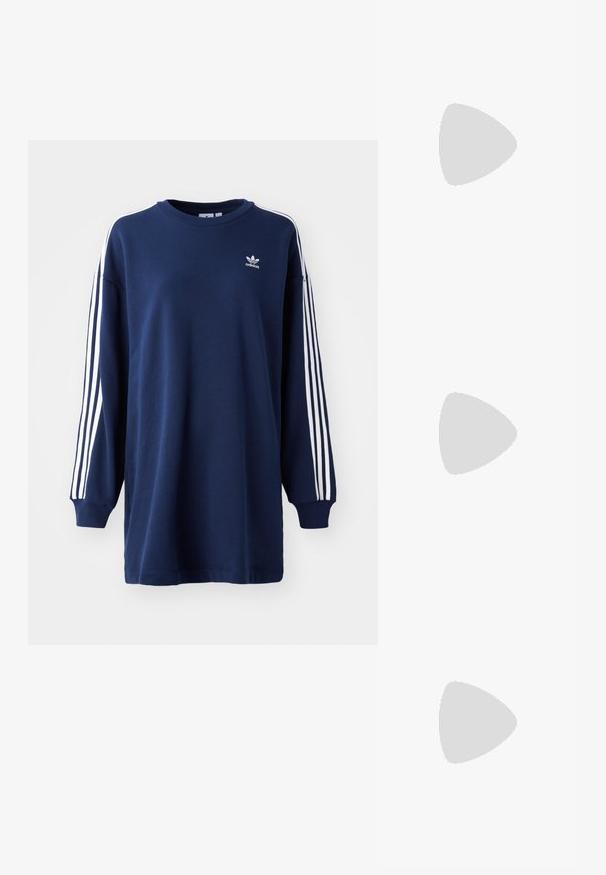 adidas Originals DRESS - Day dress - night indigo; adidas Originals MEGARIDE MARY-JANE TAQWA BINT ALI - Trainers - iron metallic/cyber metallic; Zign by Zalando UNISEX - Sunglasses - metallic silver-coloured; Pilgrim EARRINGS LAYLA - Earrings - silver-coloured