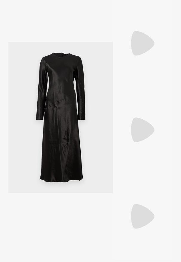 Max Mara Leisure ELOGIO - Pidulikud riided - nero; Must must have must toote tõmblukuga, dekoratiivsed rihmad metallist silmadega ja madal blokk-kand. Tekstureeritud pind.; Mustvalge nahk käekott hõbedase ahelsanga ja dekoratiivsete tiivaaktsentidega, samuti valgete õmblustega alumises ühenduses.; Kaks tiivakujulist kõrvaehte, mis on valmistatud hõbedatooni metallist, millel on selged ümarad kristallid ja kuldtooni metallikattega kihiline disain.