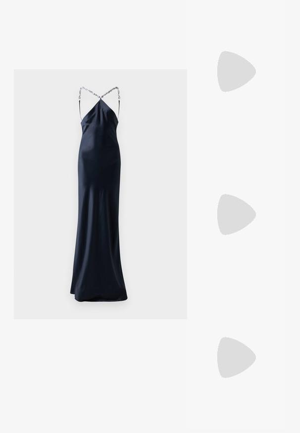STAUD CADENCE DRESS - Vestido de fiesta - navy; MICHAEL Michael Kors ALORA - Tacones - black; MICHAEL Michael Kors ZOE POUCHETTE - Bolso de mano - black; Lauren Ralph Lauren THREADER - Pendientes - gold-coloured