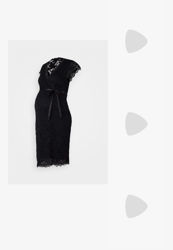 MAMALICIOUS MLMIVANE TESS CAP DRESS - Kokteilinė suknelė / vakarėlių suknelė - black; Juodas odinis baleto batas, su smailiu pirštu, minimalistinio dizaino, lygiu paviršiumi, žemo profilio kulnu, be matomos aparatūros ar papuošimų.; Juodas odinis per petį nešiojamas krepšys turi lygų paviršių, stačiakampio formą ir metalinę grandinėlę priekyje. Pridedama reguliuojama dirželis.; Sidabriniai lašo formos auskarai su kvadrato formos auskaru, turintys lygų, poliruotą paviršių ir ašarėlės formą, atsispindintys šviesoje su blizgiu paviršiumi.