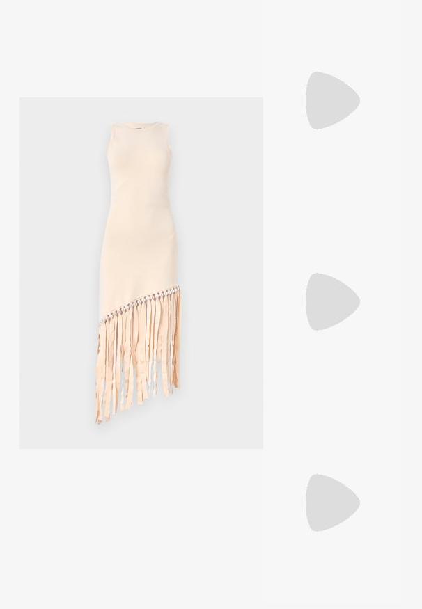 sandro ROBE FRANGES LARGES PERLES DOREES - Hverdagskjole - ecru; MICHAEL Michael Kors ALORA - Pumps - black; Lauren Ralph Lauren POLKA DOT SILK TWILL SQUARE SCARF - Tørklæde / Halstørklæder - cream; MICHAEL Michael Kors NOLITA HOBO  - Håndtasker - black