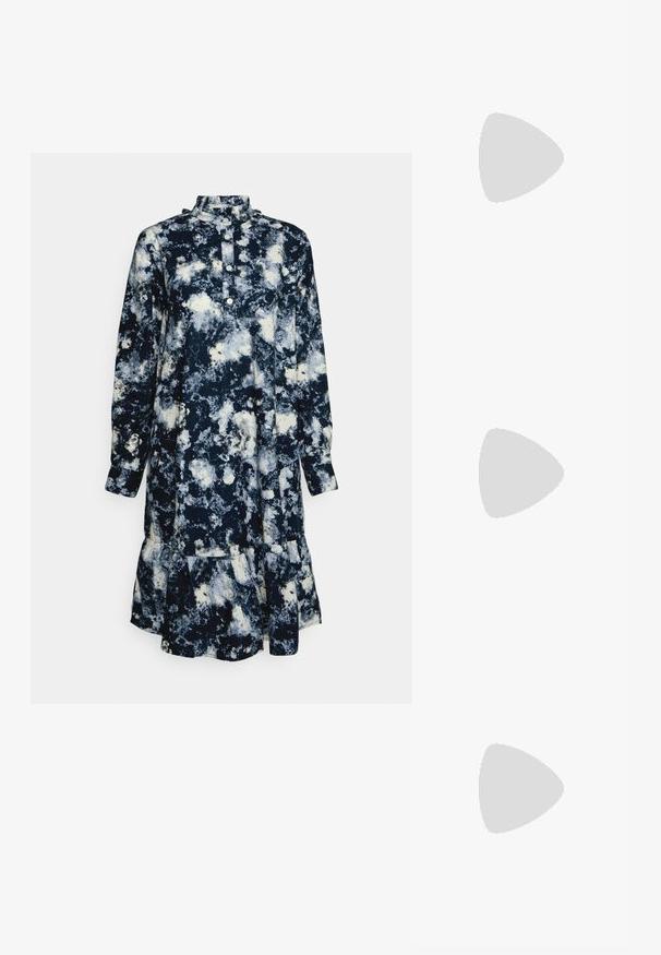 b.young BYIMINO DRESS - Vestido de dia - total eclipse mix; Sandy em verniz preto com salto slingback, ponta afilada e salto geométrico. Apresenta um design elegante e minimalista com textura suave.; Saco hobo preto em pele com uma textura lisa, forma curva e uma única alça ajustável; apresenta uma abertura larga na parte de cima.; Brincos em tom de ouro com formas onduladas e texturizadas. Inclui studs escultóricos com presilha e um design de argola aberta com um acabamento martelado.