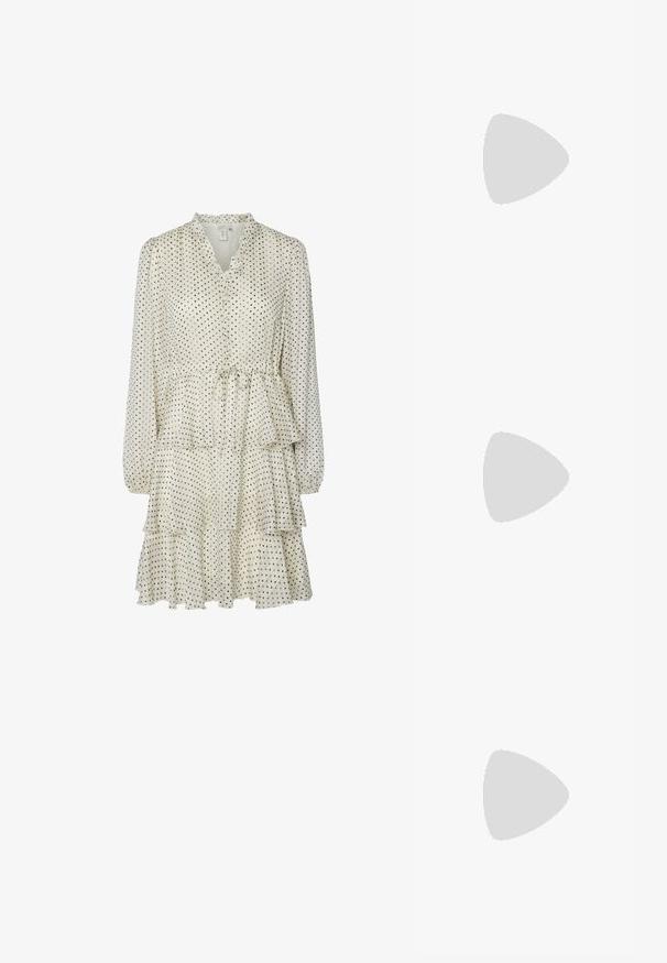 YAS YASCRUELLA DRESS - Shirt dress - crème brûlée; Even&Odd Classic heels - gold mirror; Even&Odd Handbag - black; Pilgrim WILLPOWER  - Ring - gold coloured