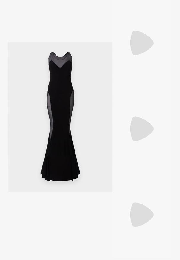 Norma Kamali LOW BACK RACER FISHTAIL GOWN - Abiti per occasioni speciali - black; MICHAEL Michael Kors ALORA - Decolleté - black; MICHAEL Michael Kors ZOE POUCHETTE - Borsa a mano - black; Lauren Ralph Lauren THREADER - Orecchini - gold-coloured